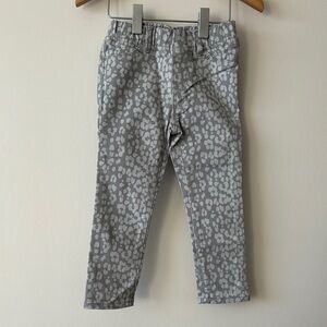 GAP Gray Leopard Print Jeans with Elastic Waistband